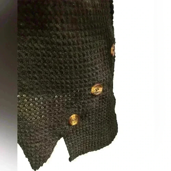 SHEIN Cowl Neck waffle pattern in black with cuffs & cowl neck in gray size MED - Picture 2 of 7